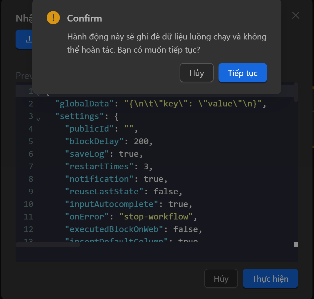 Import workflow