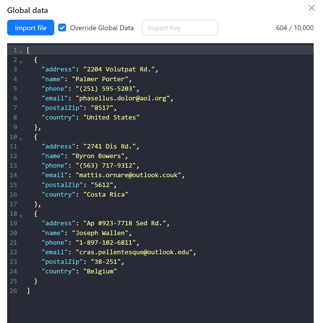 import file content