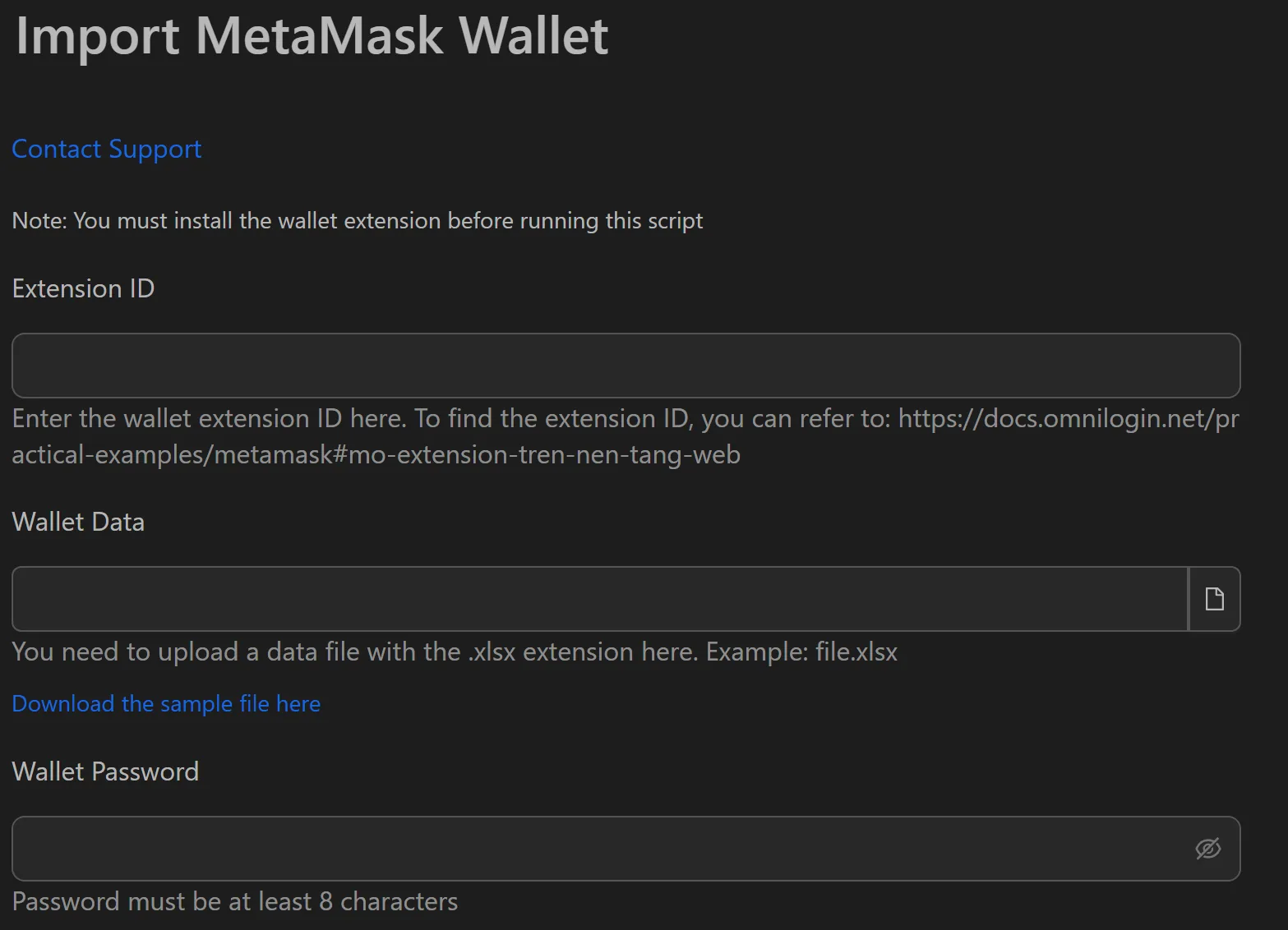 bulk_import_metamask_wallets_in_omnilogin